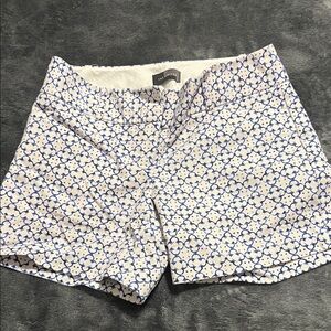 Tory Burch High Waist Blue and White Geometric Shorts